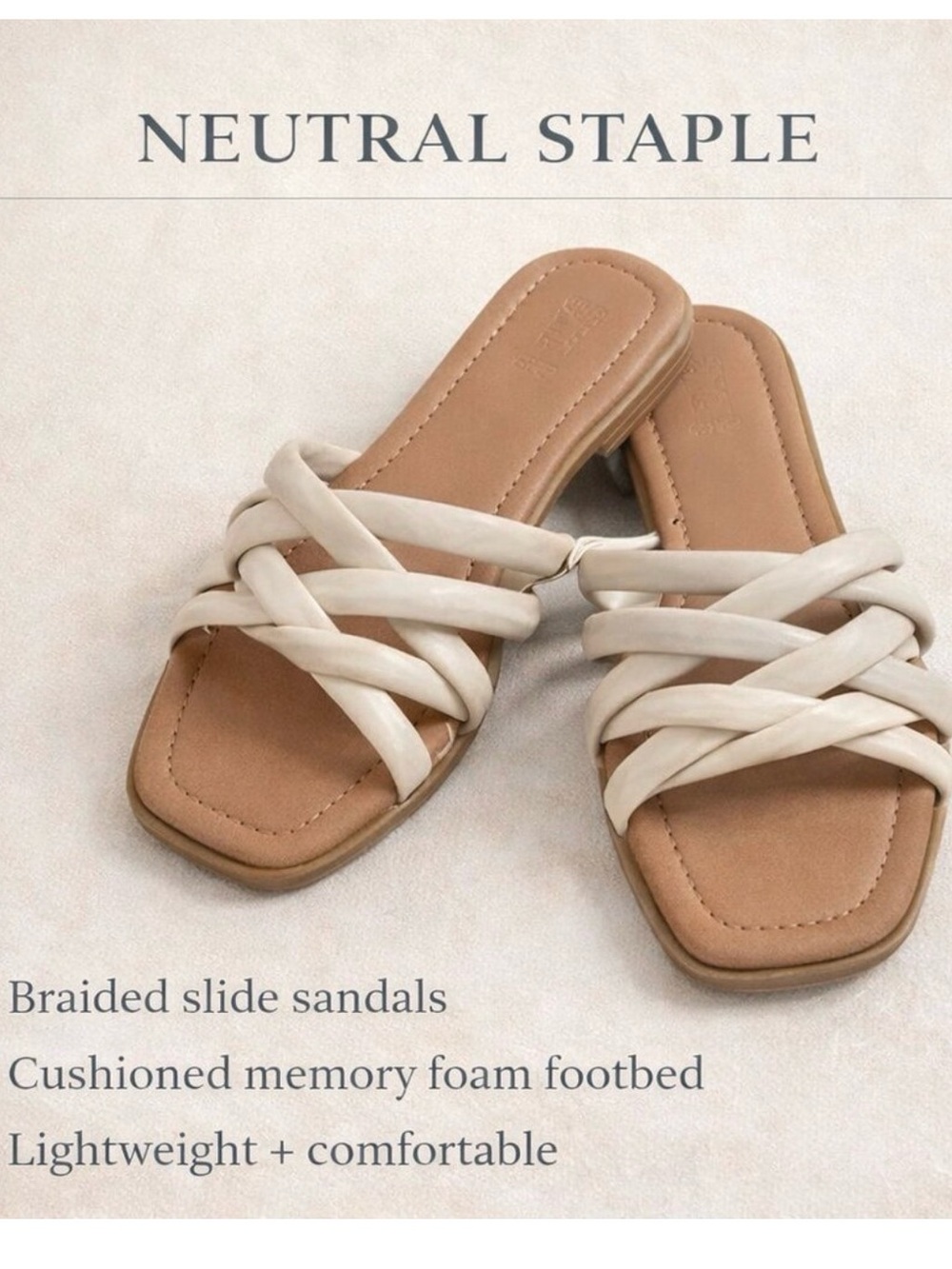 2 for $15 sale: Universal Thread cream Strappy Slide rian Sandals